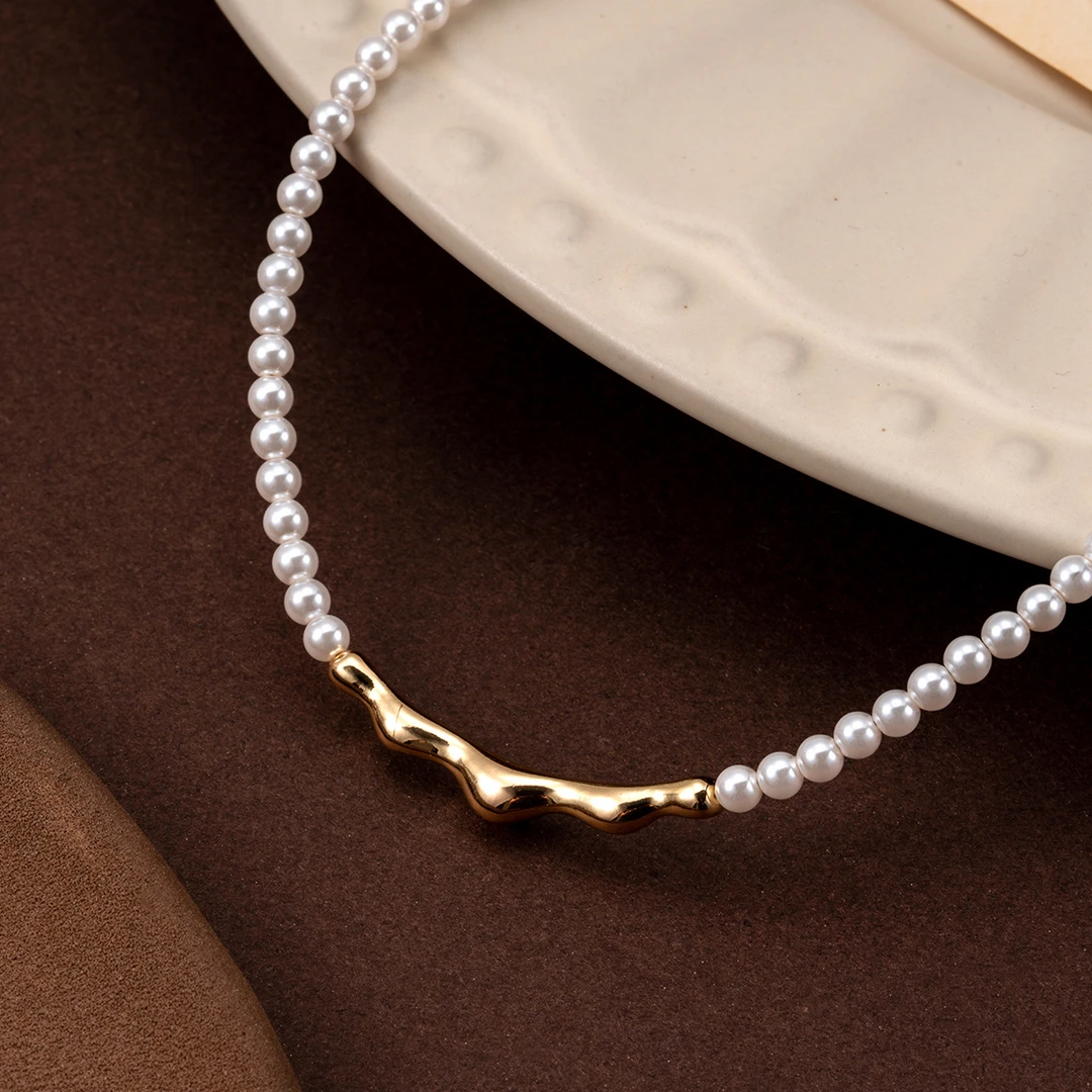 项圈【山河之恋】法百搭珠链ins轻奢白色项链颈链时尚锁骨链小众