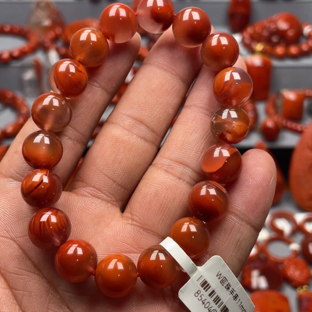 南红玛瑙未镶嵌珠宝奇石单圈11