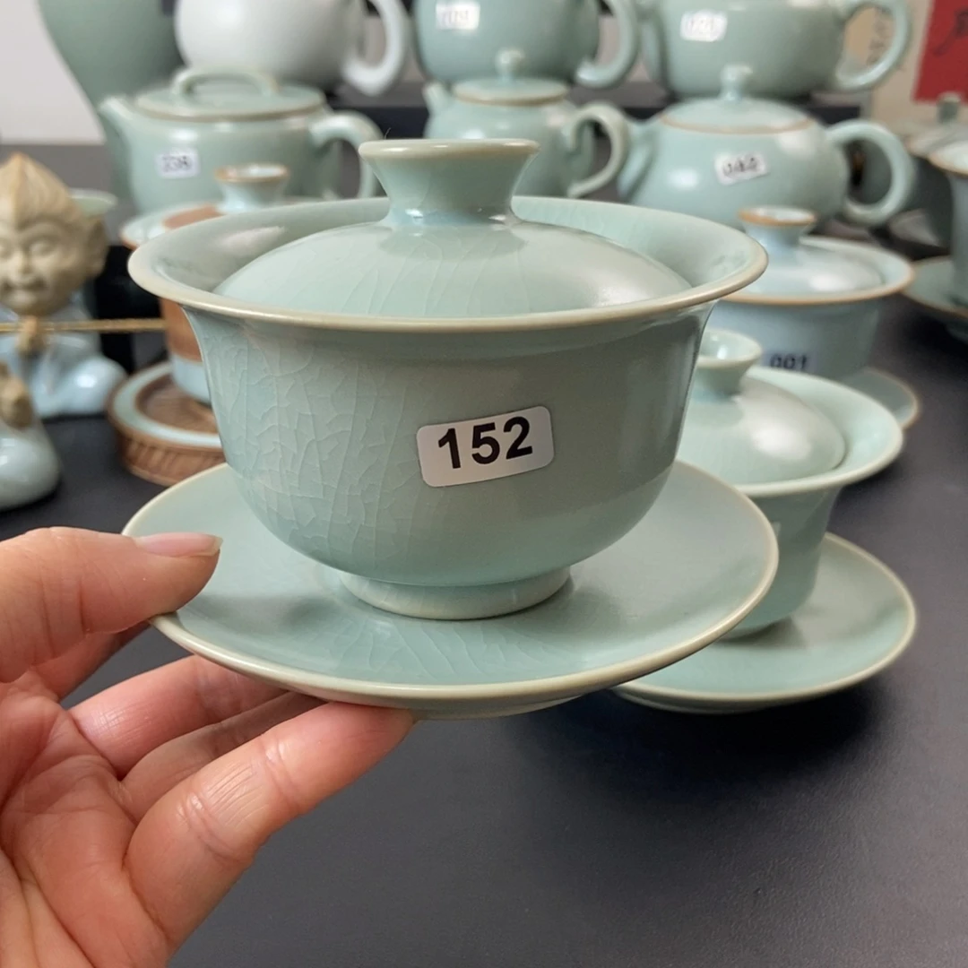 二级品仿古釉元宝盖碗