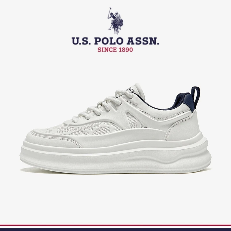 U.S. POLO ASSN.男鞋复古秋季低帮时尚百搭厚底增高运动休闲板鞋