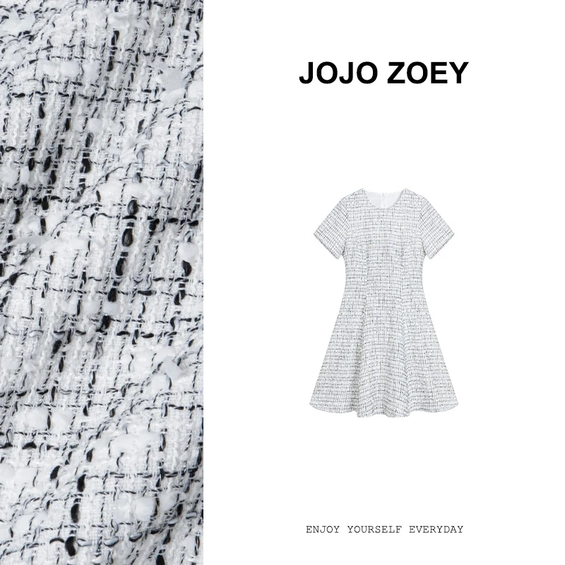 JOJO ZOEY【清仓NO退换】招财小香裙~复古格子小香风连衣裙lyq-3995