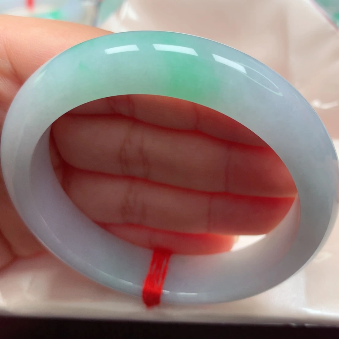 未镶嵌手镯翡翠28冰胶飘绿