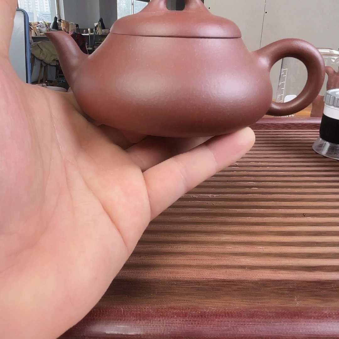 紫砂茶壶完美紫泥汉棠石瓢