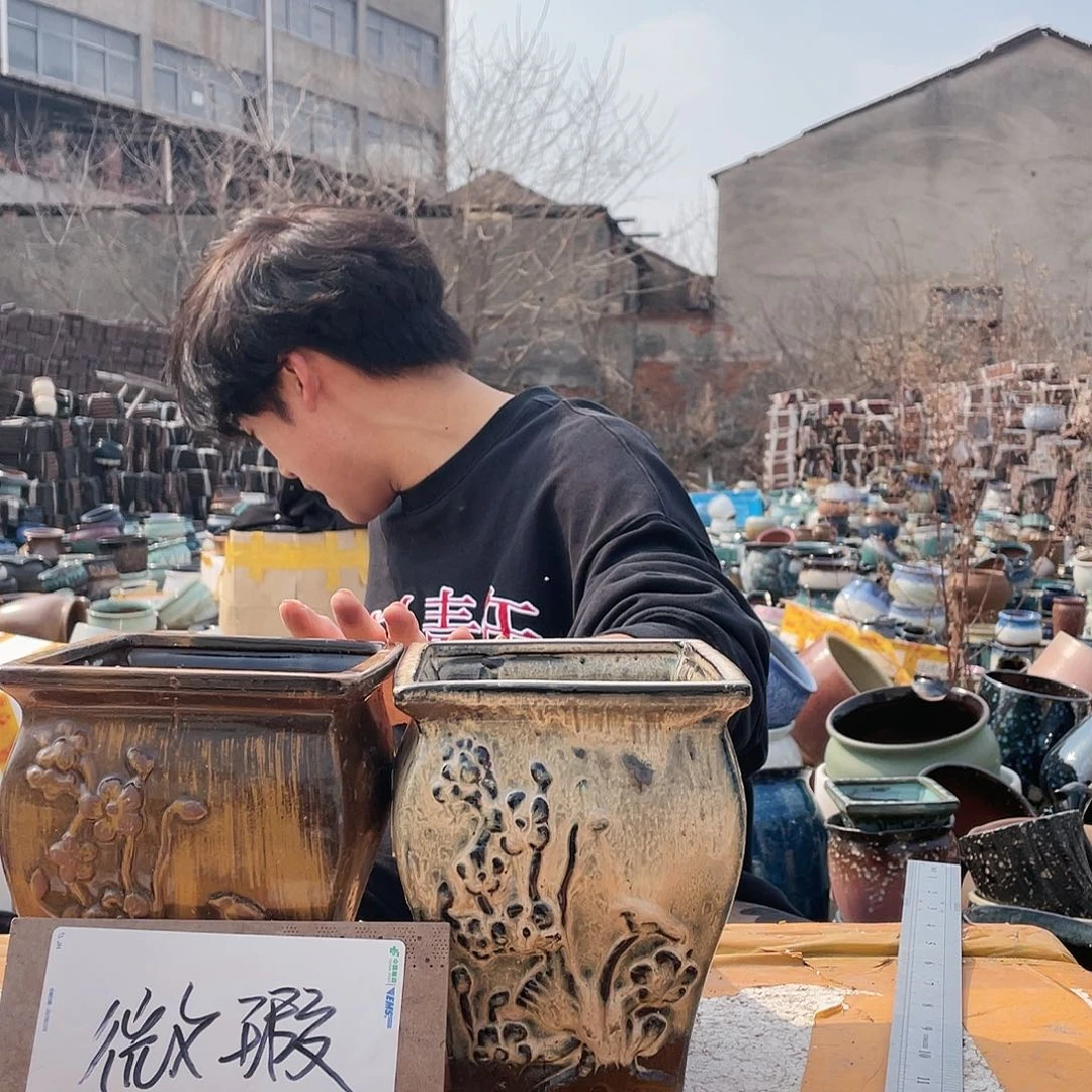 无铅玻璃宜兴紫砂花盆