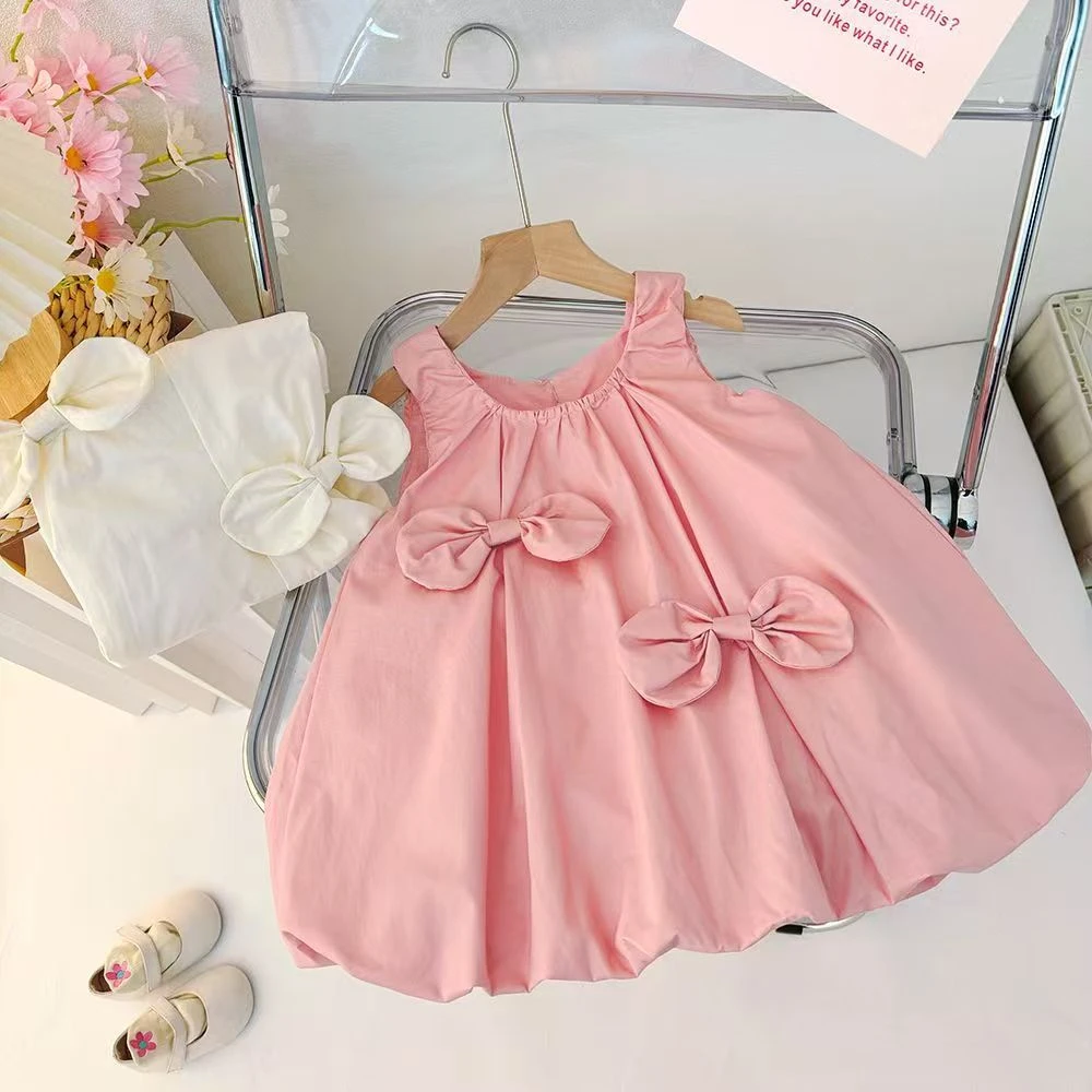 G71（大米家）夏季粉色无袖蝴蝶结半身裙