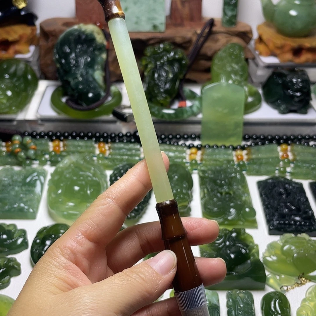 蛇纹石玉未镶嵌手把