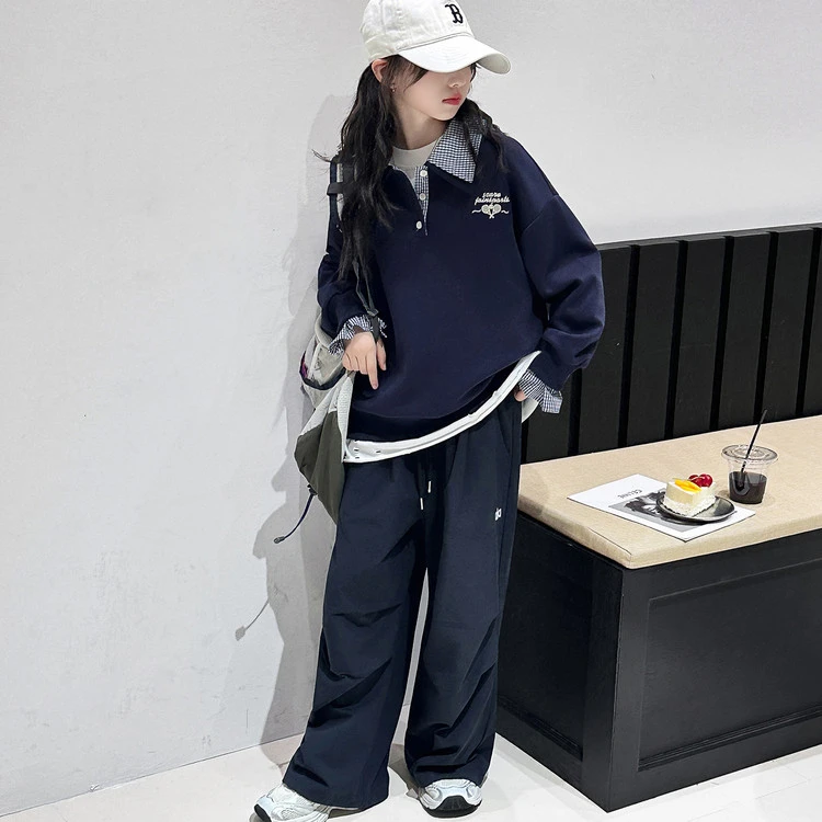 女童秋款套装6-12岁潮款高级感初中生女生衣服推荐大童女装两件套