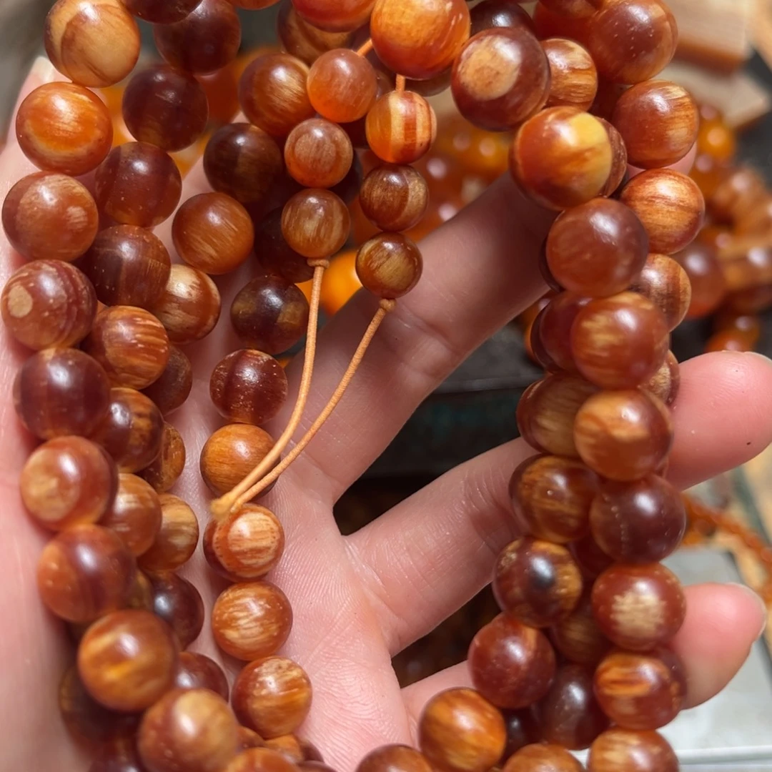 秋***合松木（琥珀木）手串/手链1.2老料108颗