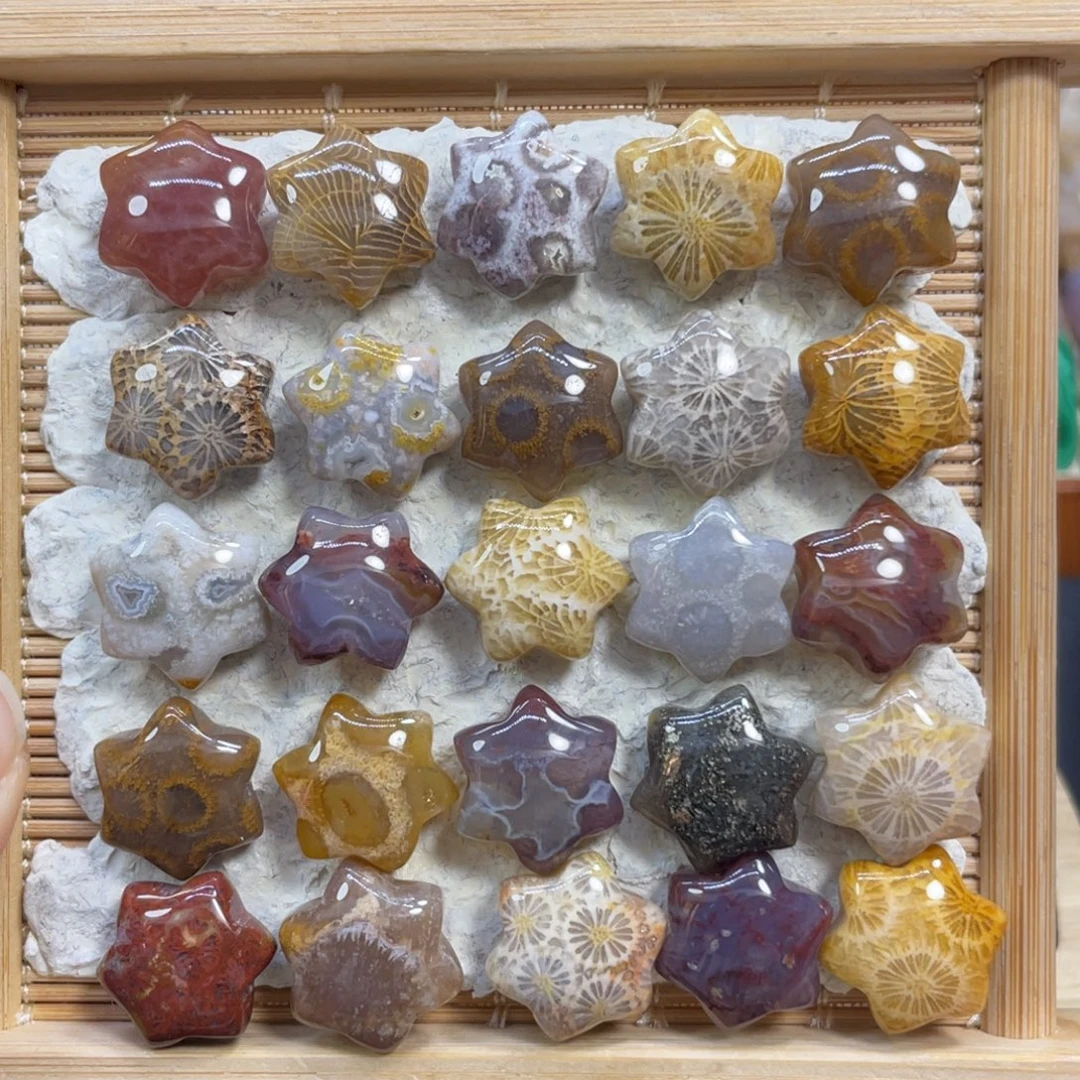 硅化玉未镶嵌颈饰六芒星30米1个