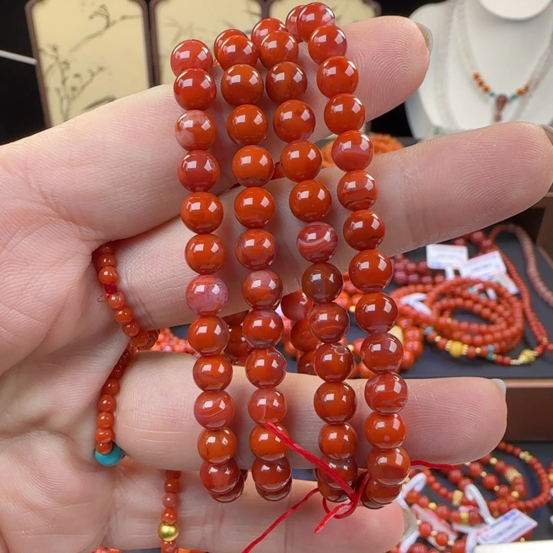 南红玛瑙未镶嵌手链