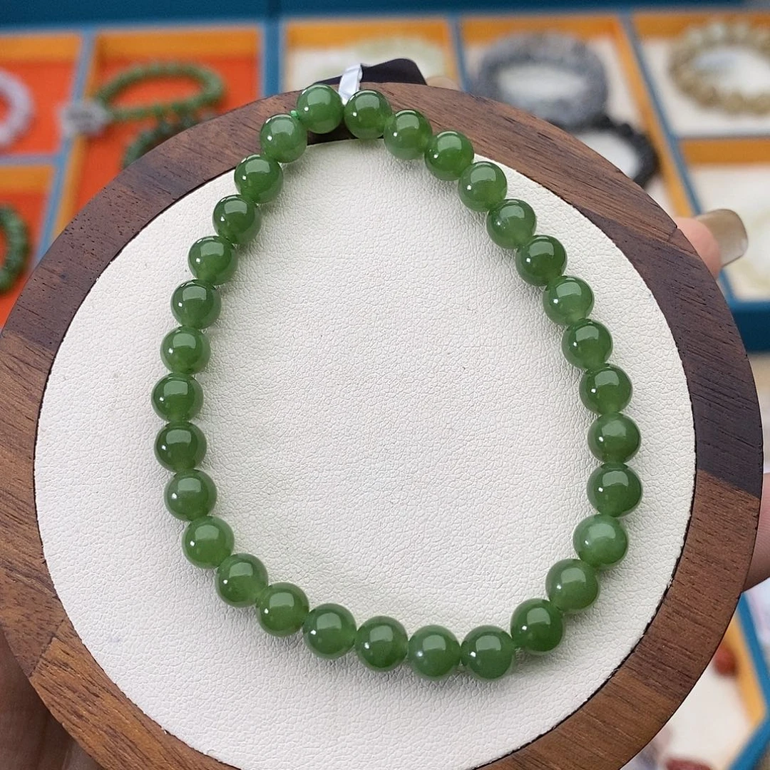 和田玉未镶嵌手串A60卡6