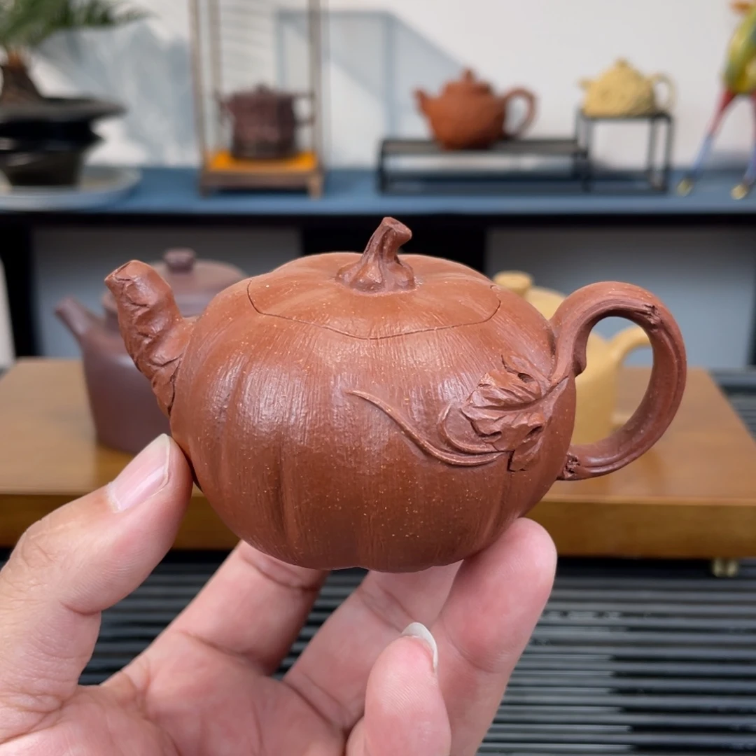 紫砂茶壶红降坡南瓜150cc