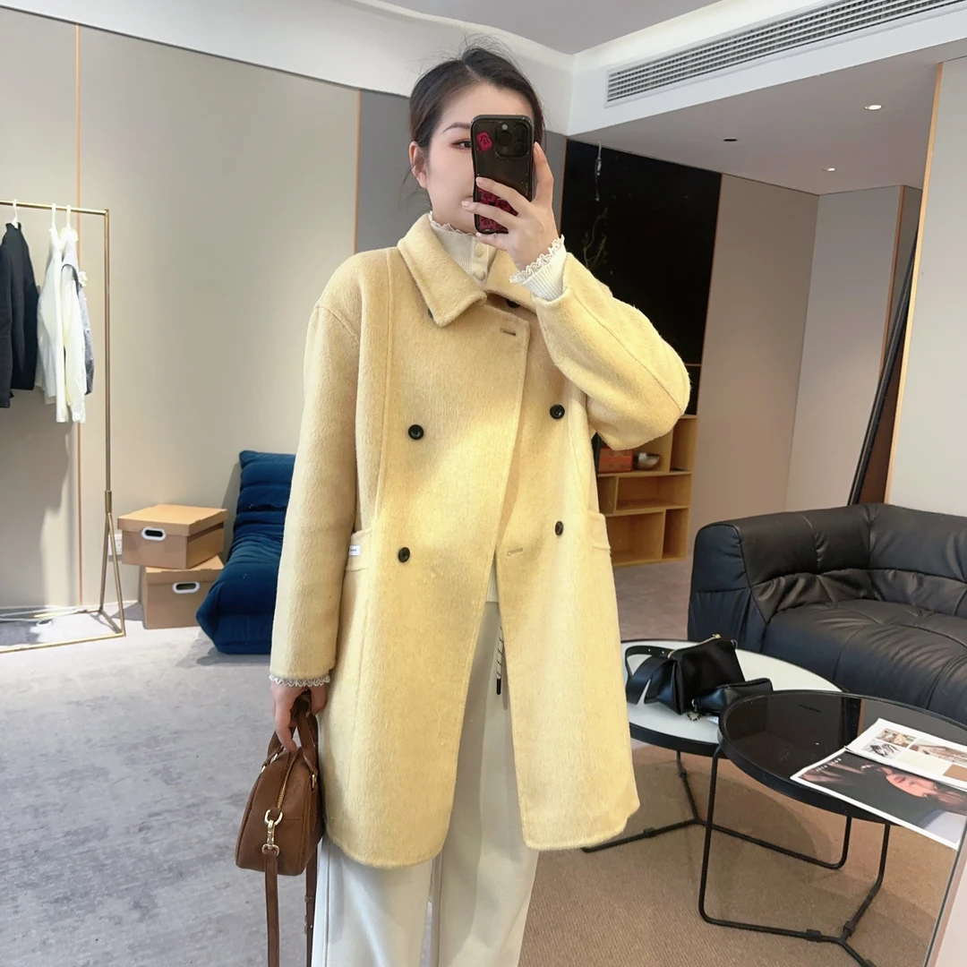 【欧加粒粒】小个子定制版秋冬韩系百搭翻领双面羊毛外套XM24123117