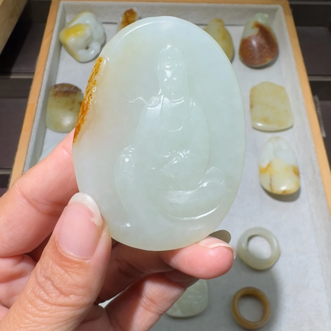 和田玉未镶嵌吊坠(不含链)