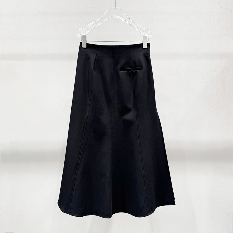 【A513】艾家春季新款时尚百搭高腰气质显瘦不规则A字半身裙女