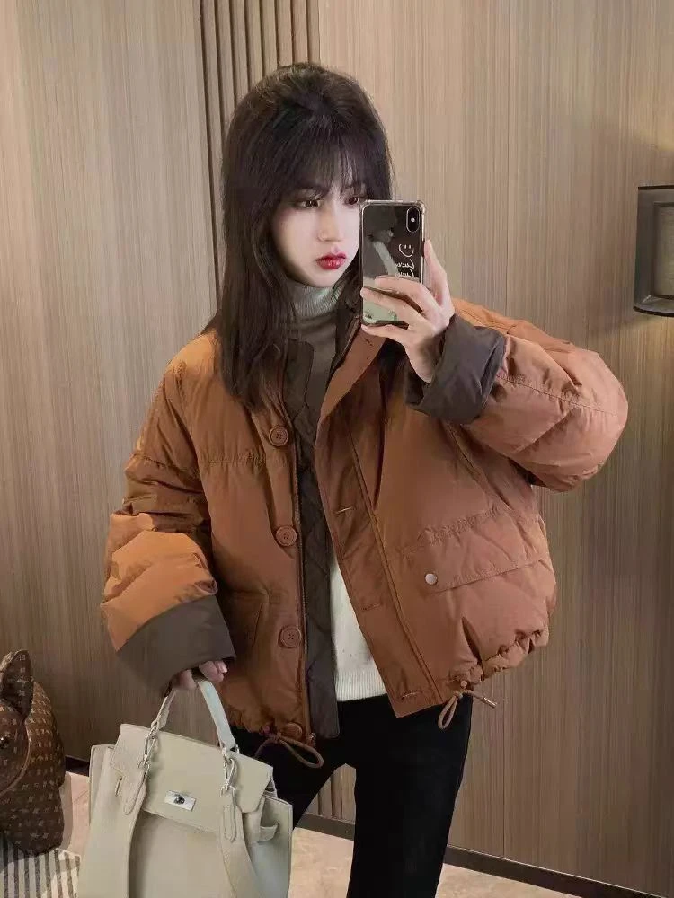 【锦衣服饰】R 6609 时尚拼色羽绒服