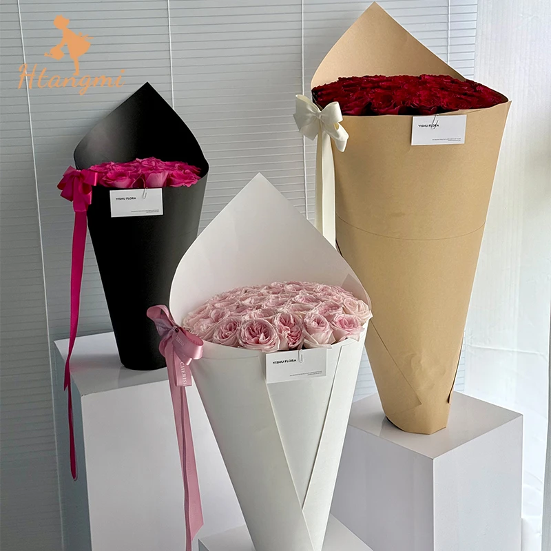 【汉唐美】巨型冰淇淋花束防水一体式站得住甜筒硬卡纸鲜花包装纸