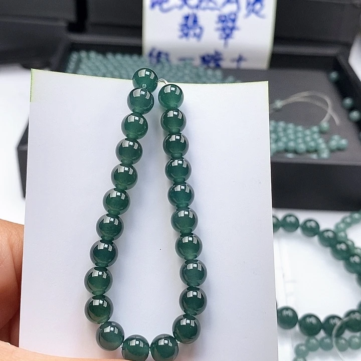 爪***妹翡翠未镶嵌手链散珠多样性自选