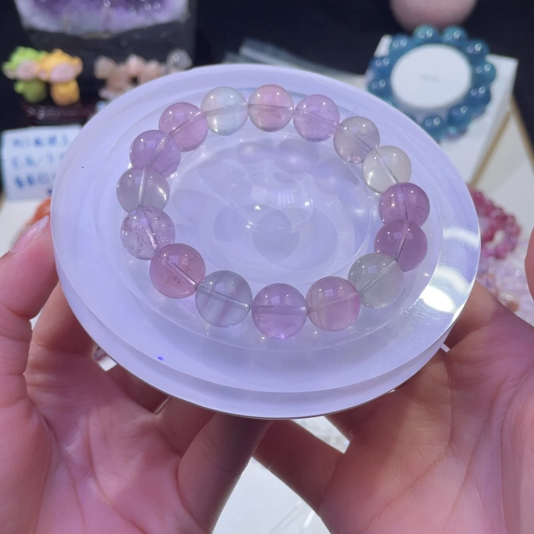 未镶嵌手链水晶马卡龙色彩萤石13mm