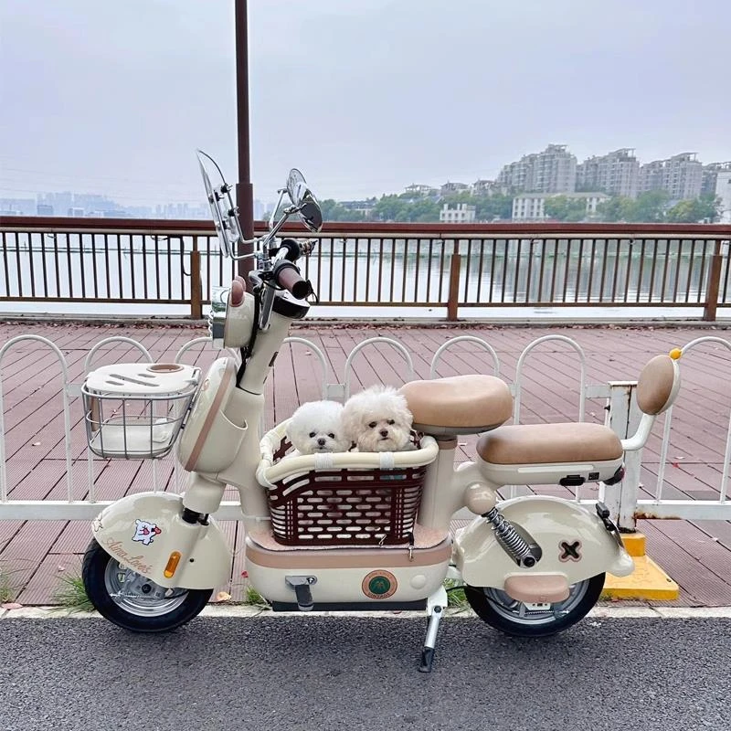 电动车通用型前筐脚踏板伸缩中置筐狗狗适用篮子电动车外送收纳箱