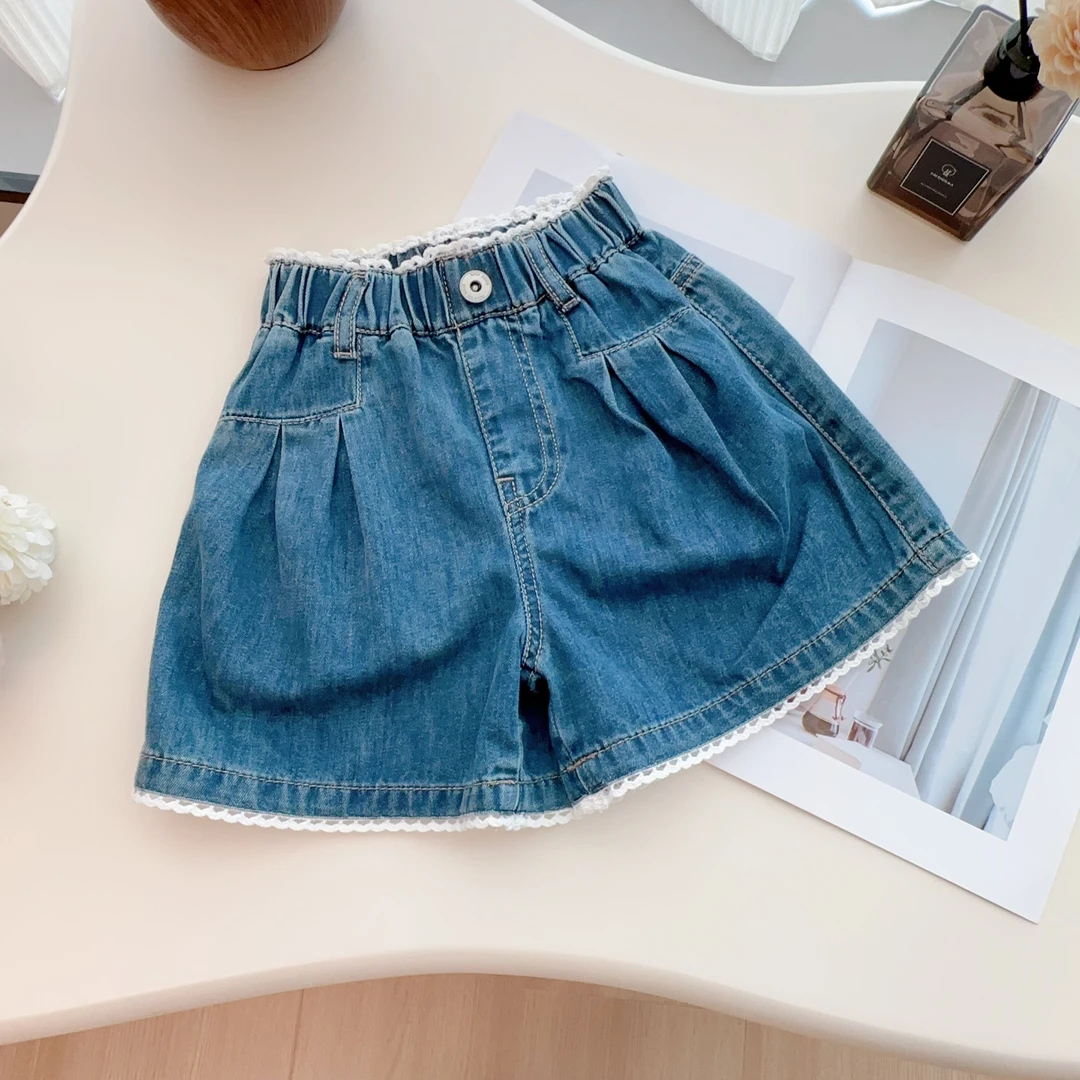 2025夏季新款刺绣蘑菇牛仔短裤 N-65153女童短裤