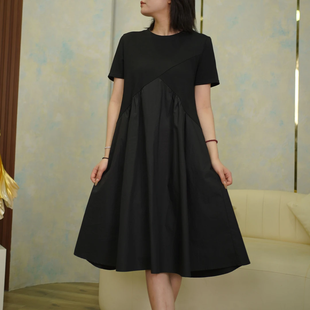 时尚洋气高级感精致连衣裙2025夏季新款微胖女装气质显瘦裙子