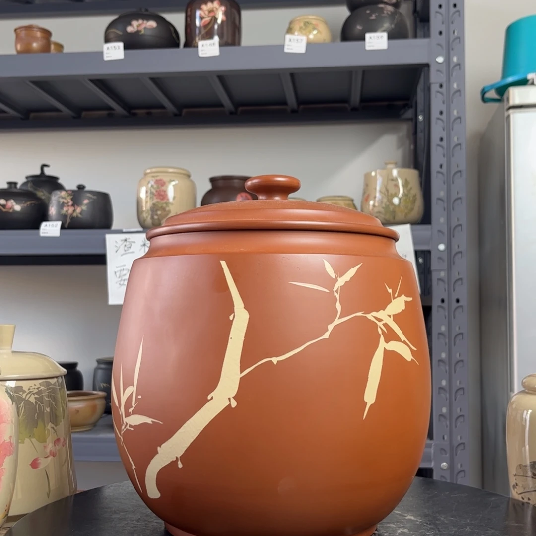 红泥哑光存茶罐醒茶罐2kg