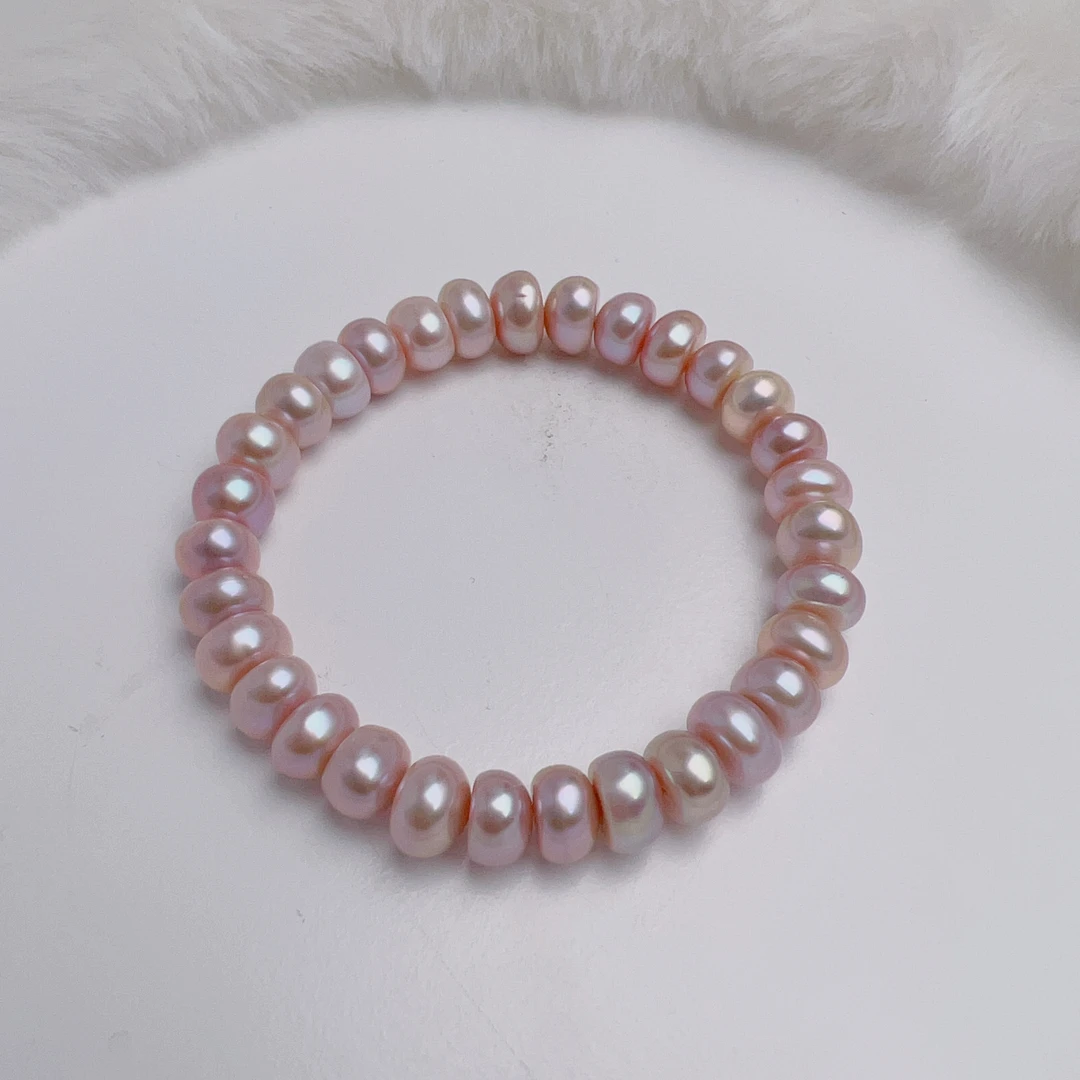 【浮光紫】约7-9mm约淡水无核珍珠手串经典紫色简约轻奢   DSL00417