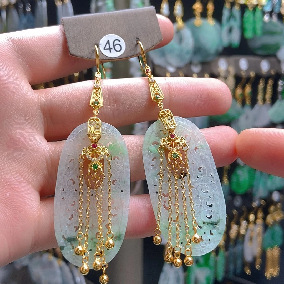 翡翠未镶嵌耳饰翡翠