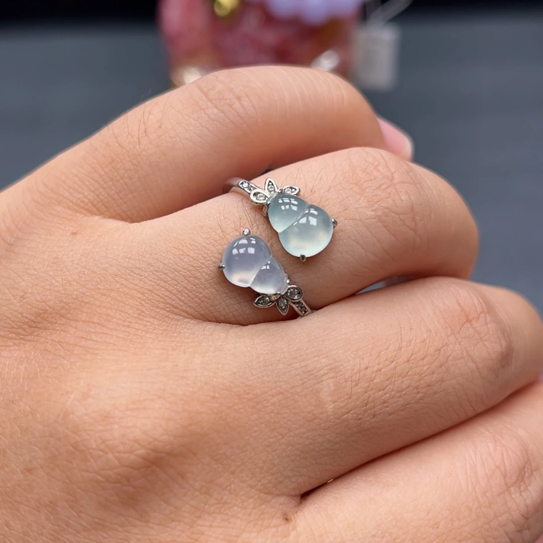 翡翠银S925镶嵌戒指手镯