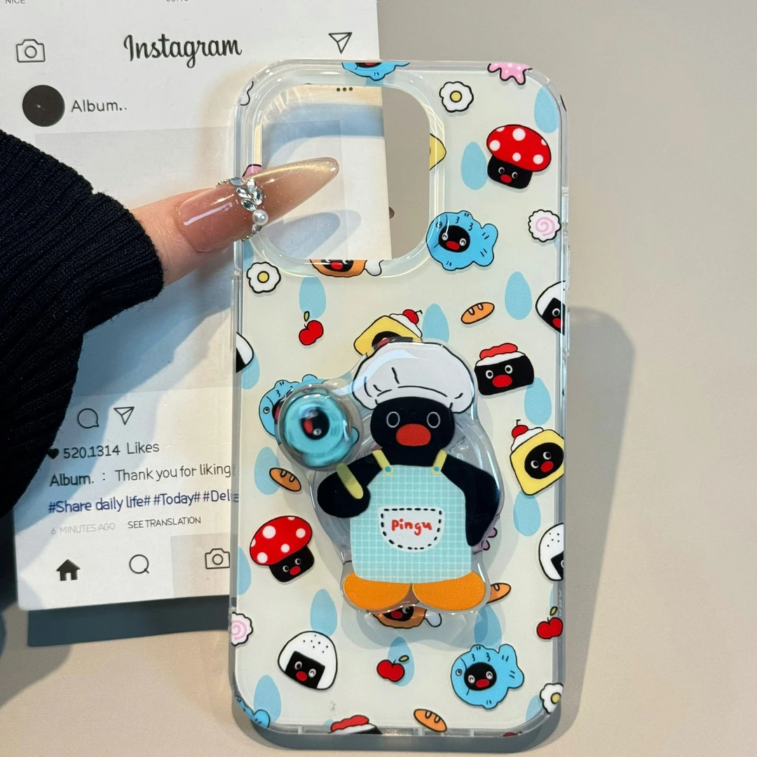 壳望厨师企鹅适用苹果华为vivo小米oppo女iphone15/16/14手机壳