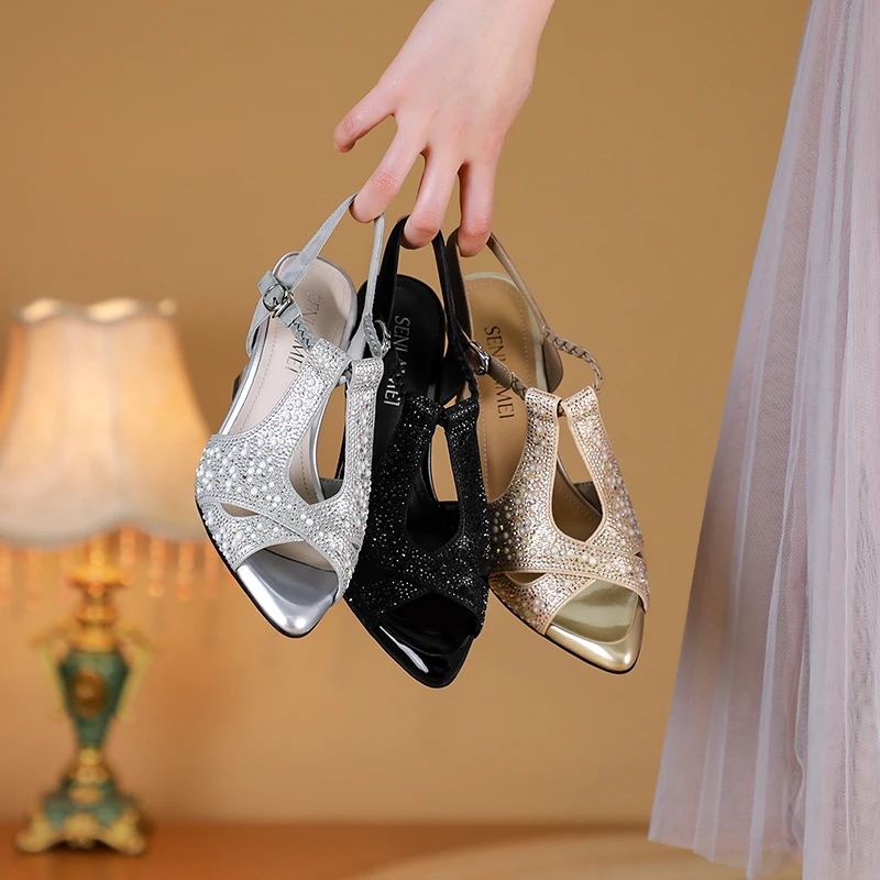 2025年新款鱼嘴凉鞋/33-41/夏季透气时尚百搭气质高跟9224牛皮