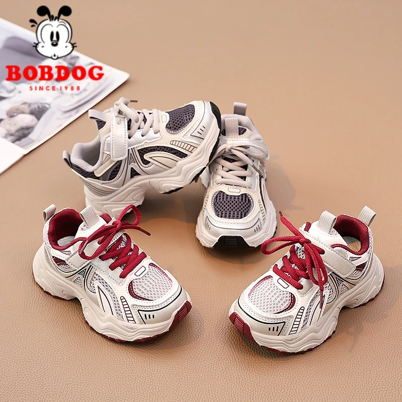 Bobdog/巴布豆2025春秋新款时尚洋气休闲鞋软底防滑百搭老爹鞋潮