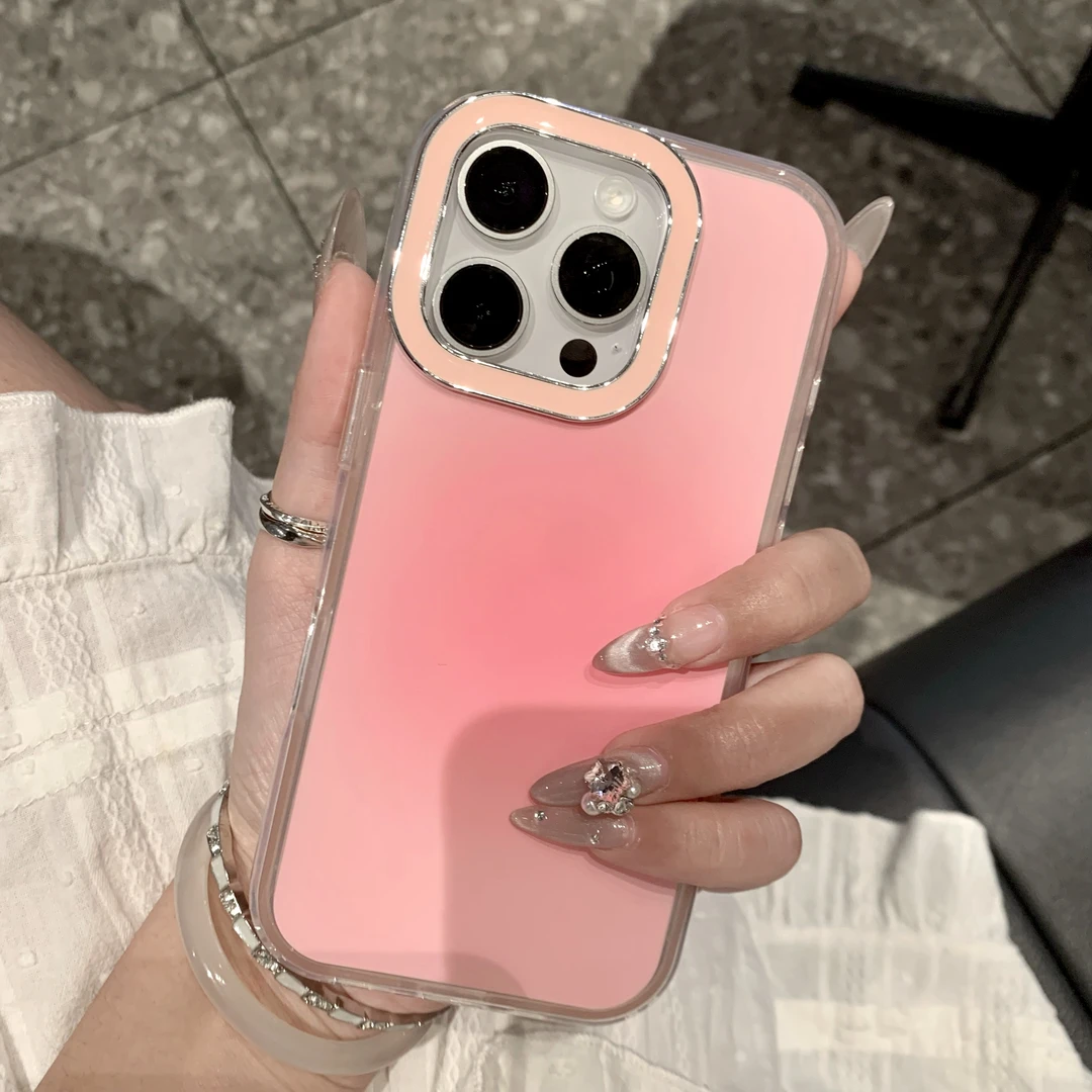 高颜值夏日腮红蜜桃粉适用iPhone16pro手机壳苹果15小众14新款女