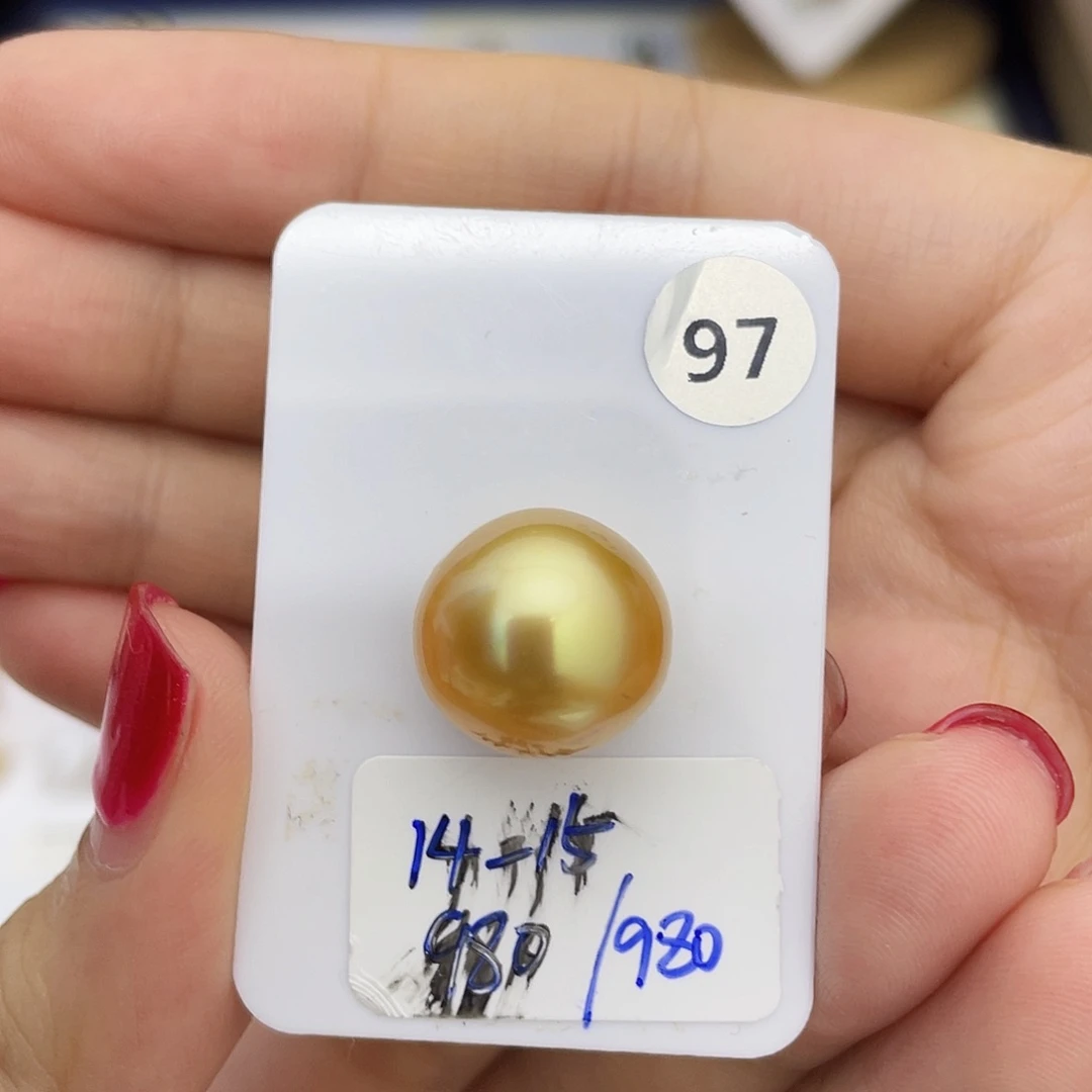 未镶嵌海水珍珠裸珠14-15金珠