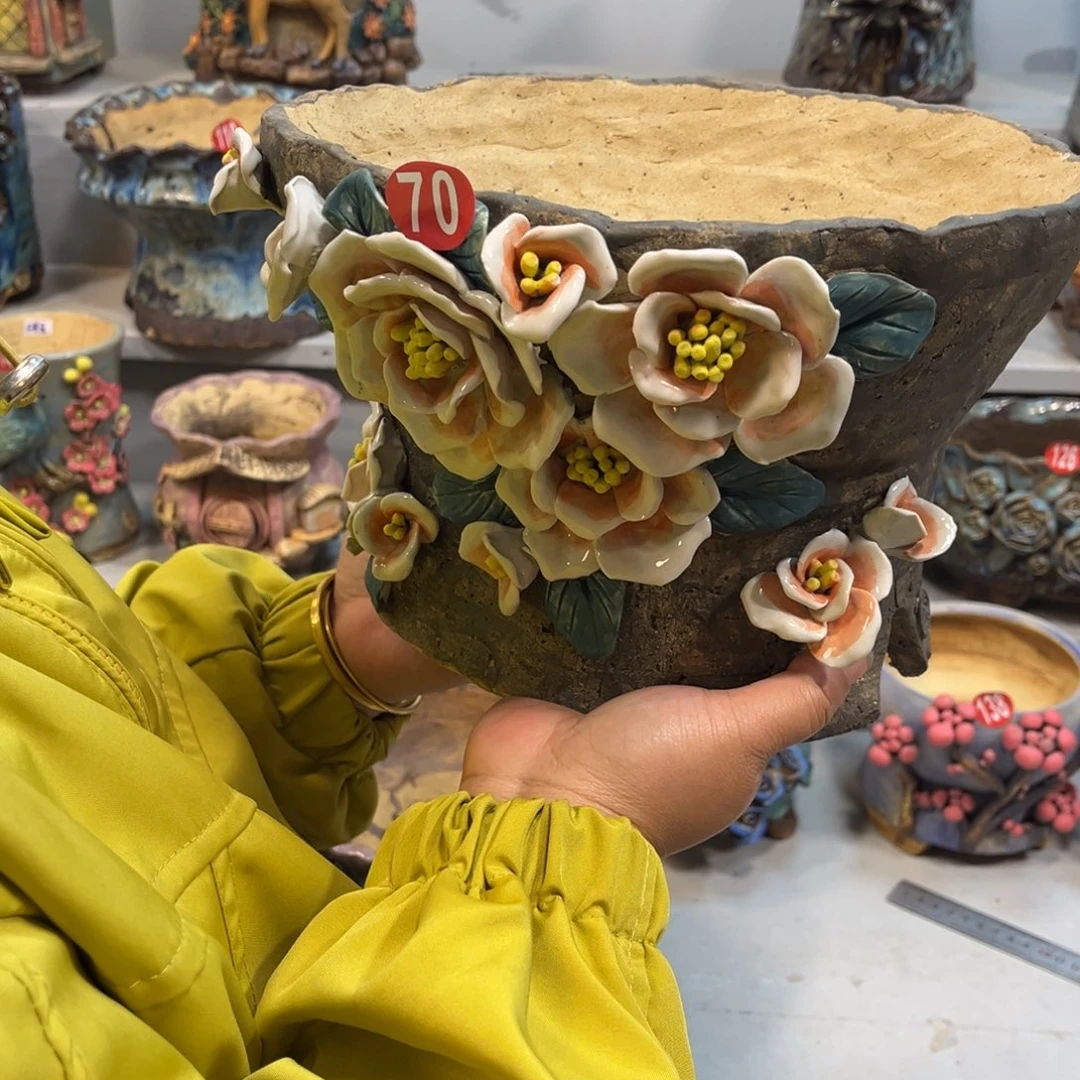 陶瓷星***茶微瑕70 号陶然花盆厂家直销