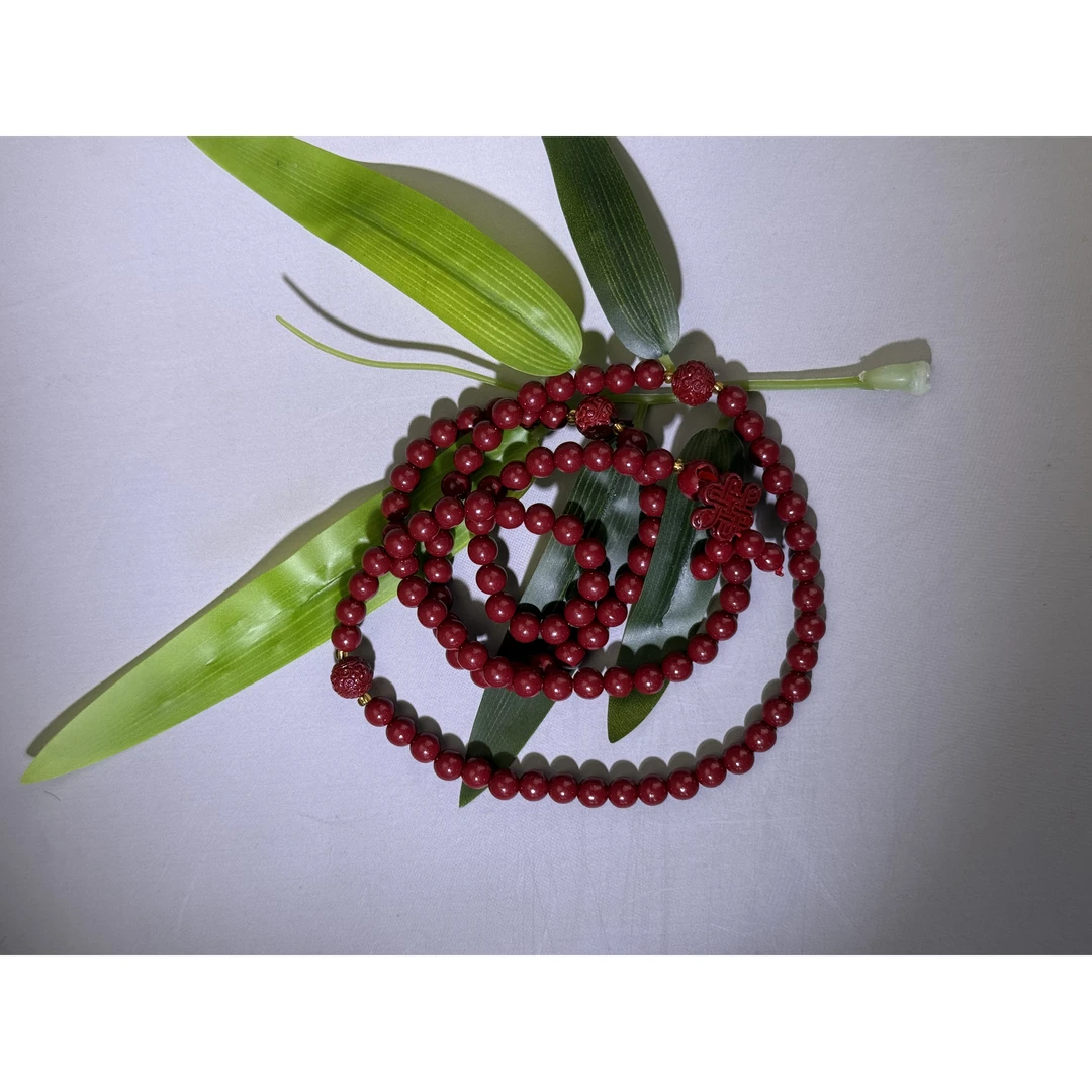 天然辰砂【尚御阁】zs福多圈圆珠手串