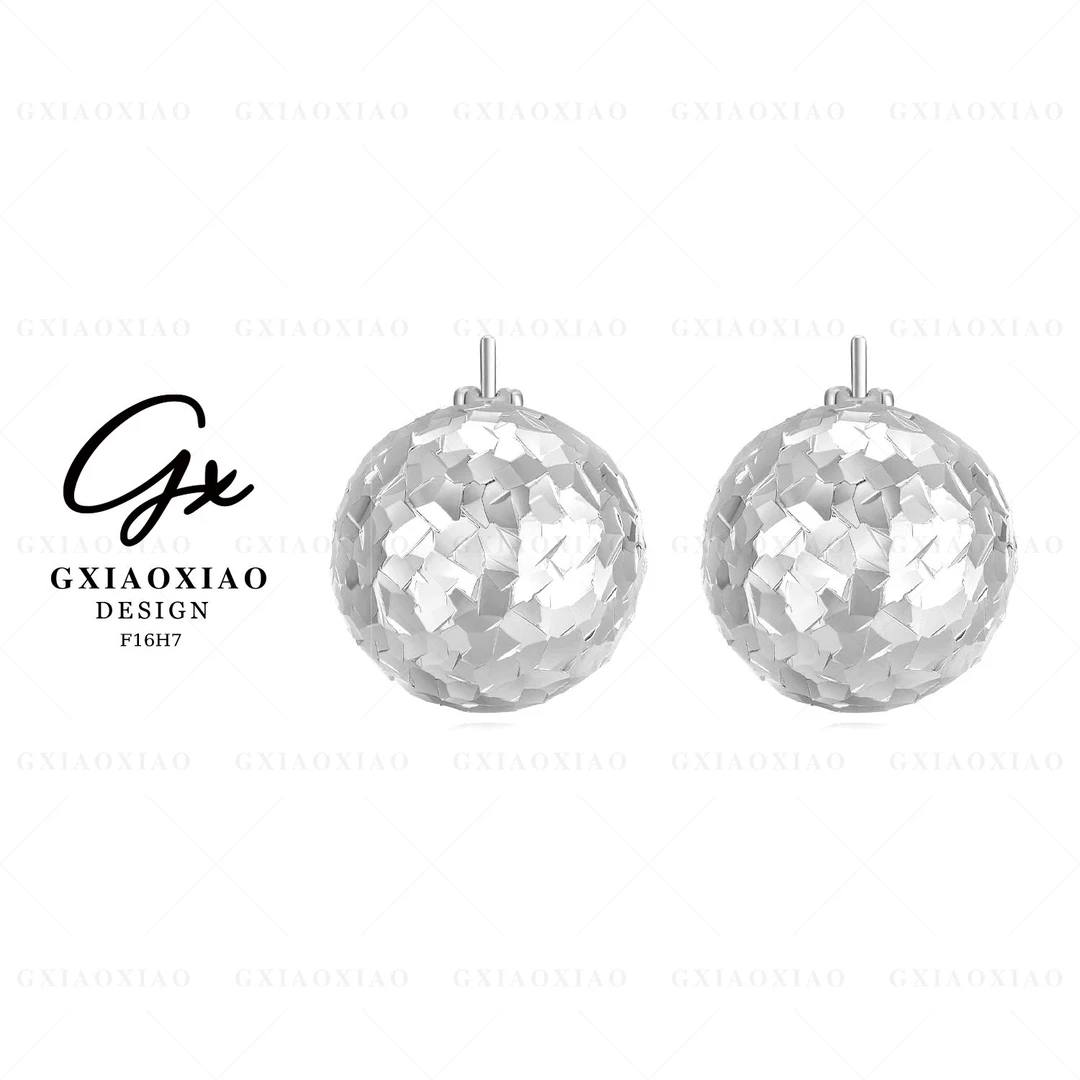 G XIAOXIAO 铜合金耳饰 时尚气质百搭经典简约球形耳环 F16H7