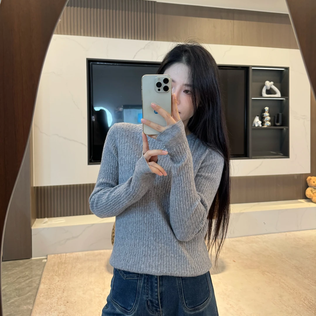 宿慕SUMU韩版简约纯色针织打底衫女10-11新款套头百搭针织衫2892