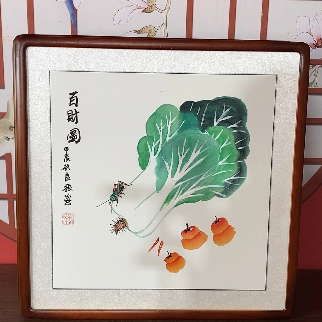 国画带框尺寸63✖️63带框包邮