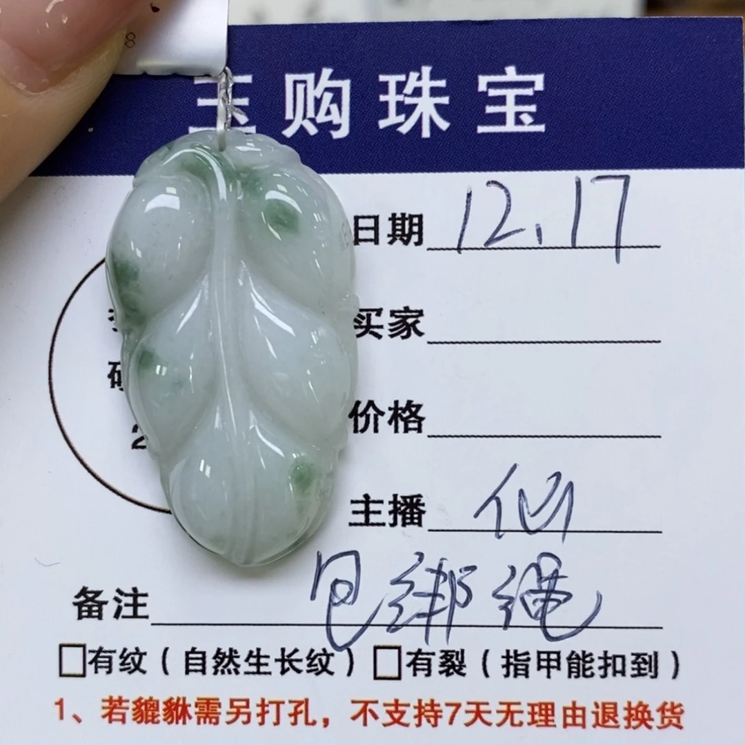 颈饰未镶嵌翡翠叶子
