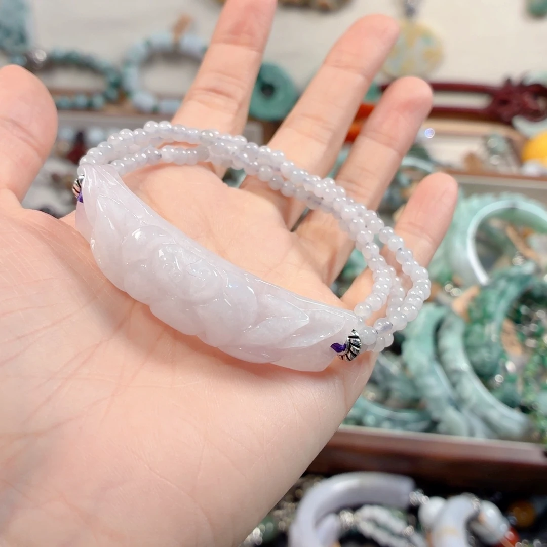 未镶嵌手链翡翠k****麻手串