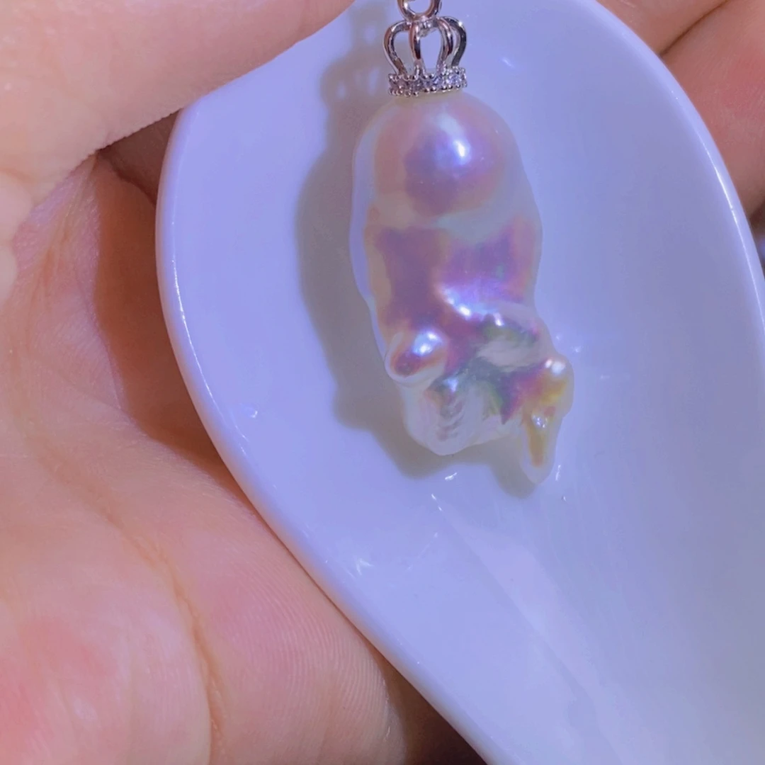 银S925镶嵌淡水珍珠微瑕