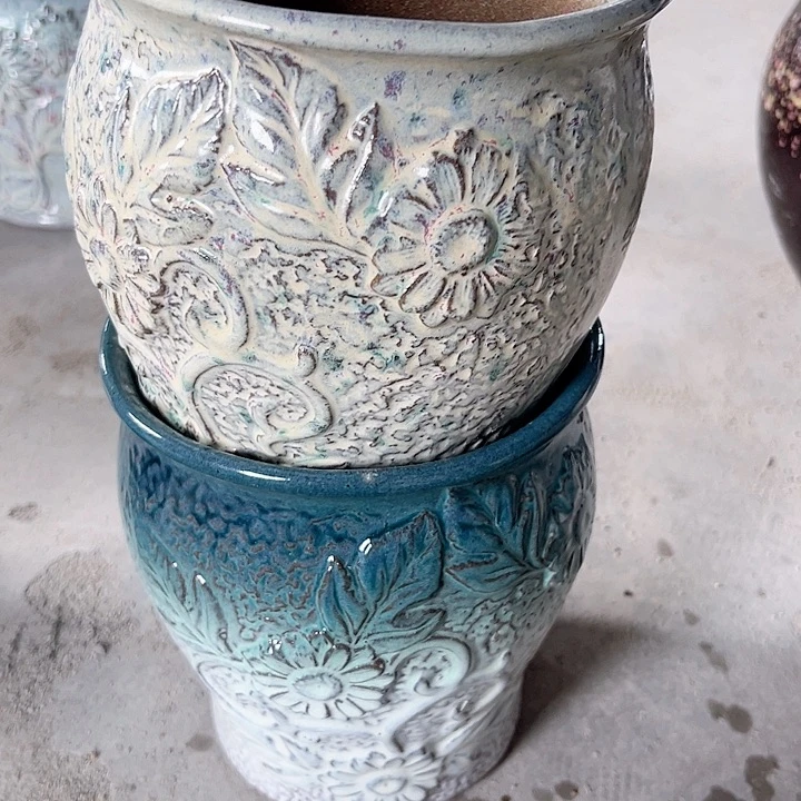 紫砂花盆高20口18