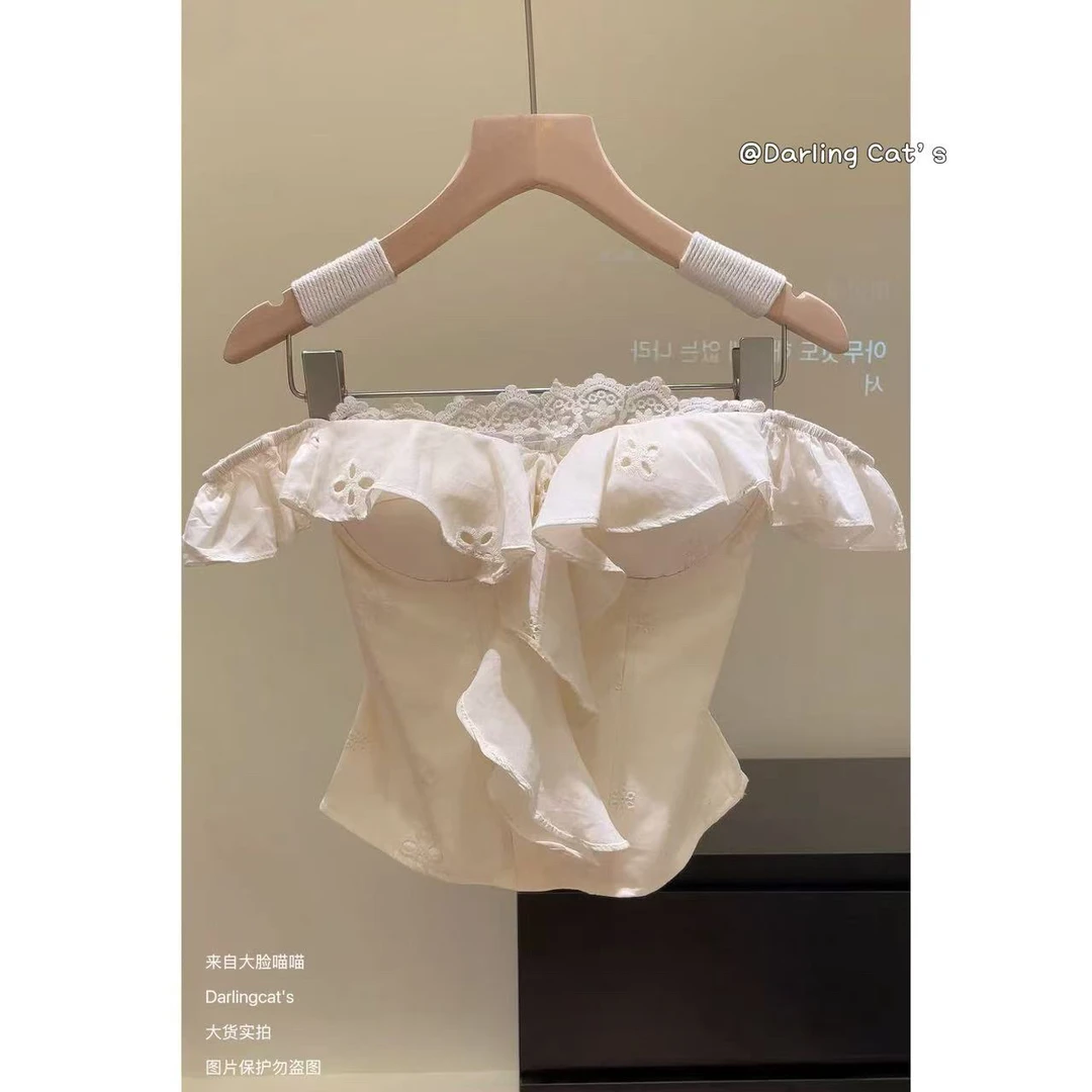 大脸喵 升级有鱼骨有胸垫有防滑条 希腊少女抹胸上衣胸衣泰式背心