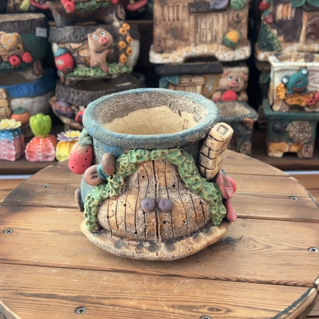 红陶嘻哈多肉花盆