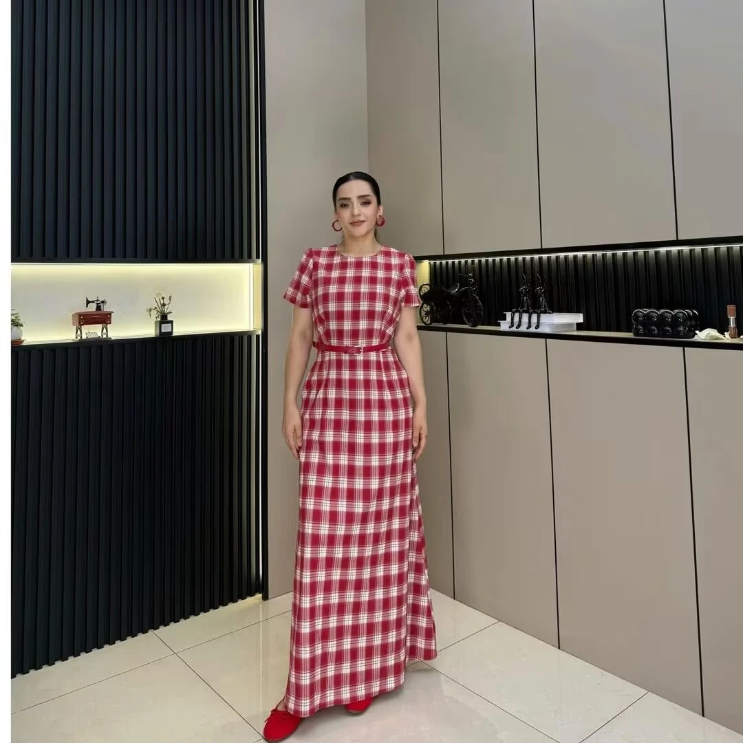 iLSAR   格子连衣裙显瘦百搭E079