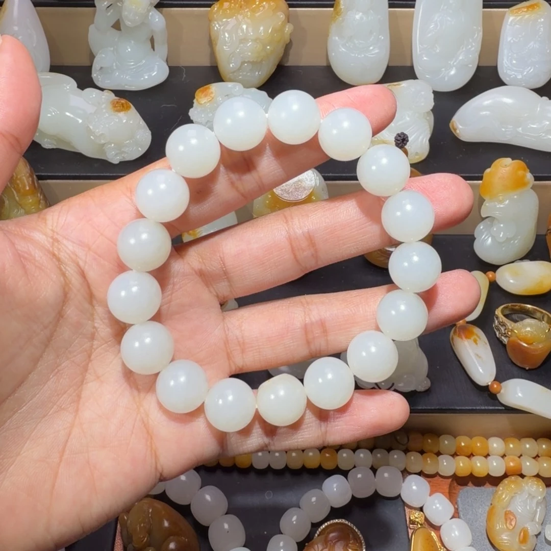 福***满和田玉未镶嵌手链