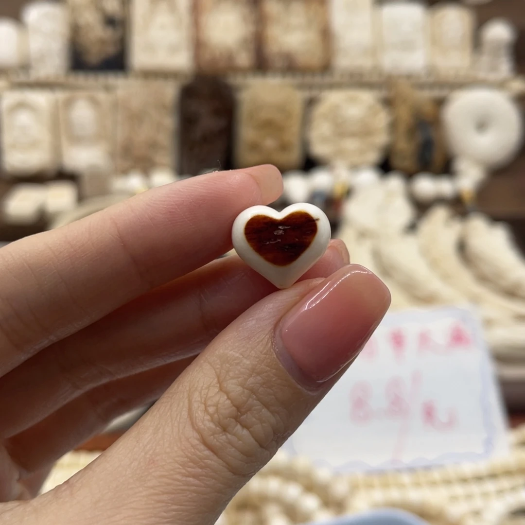 猛犸象牙手串/手链/手镯红皮爱心