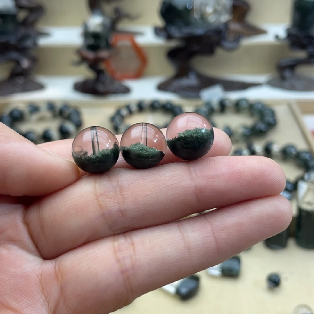 水晶吊坠(不含链)未镶嵌.**.绿幽灵单珠定制不退换